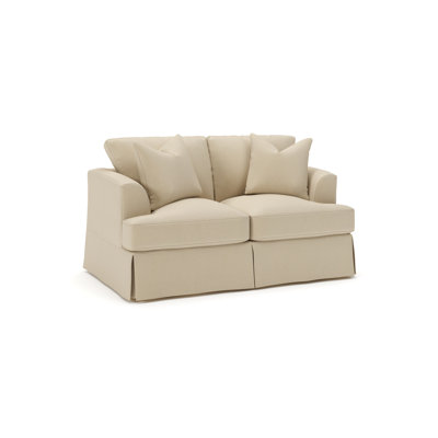 Lucia 65.5" Recessed Arm Slipcovered Loveseat