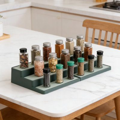 3-Tier Expandable Spice Rack Organizer - Versatile Storage Shelf For Kitchen Counter, Pantry, Bathroom, Office & Bedroom Organization