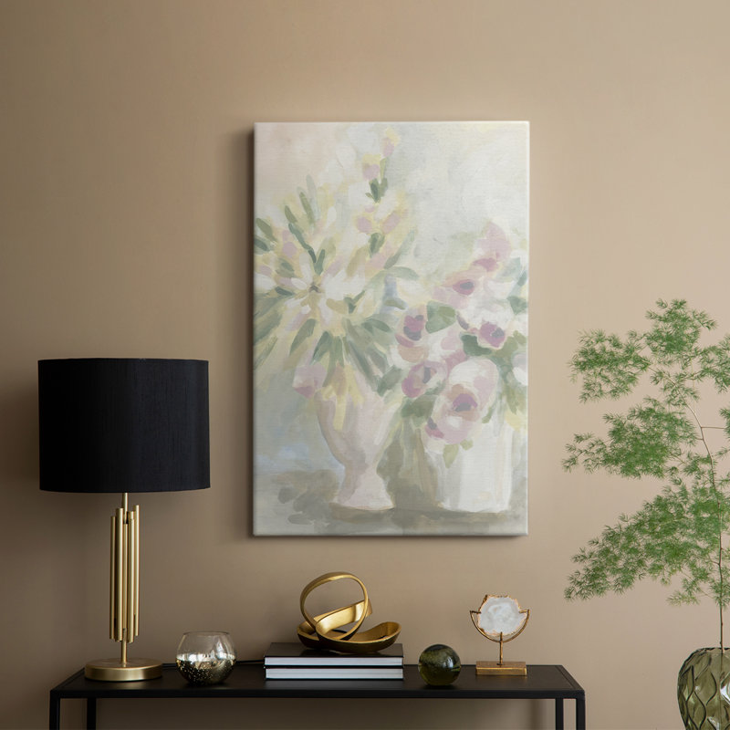 Fresque florale délavée I - galerie sur mesure, H 48 po x l 32 po