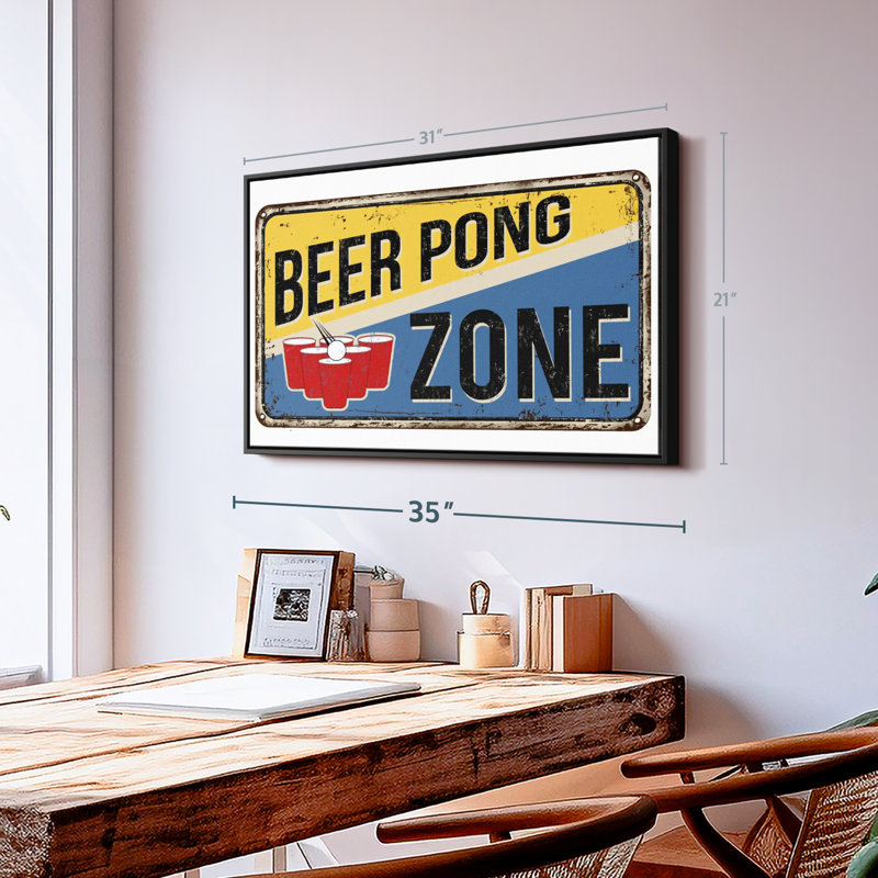 «Beer Pong Zone», impression sur toile