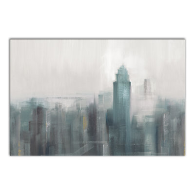 «Blue Abstract Skyline», reproduction sur toile
