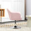 HOMCOM Stylish Retro Linen Swivel Tub Chair Steel Frame Cushion Seat Pink