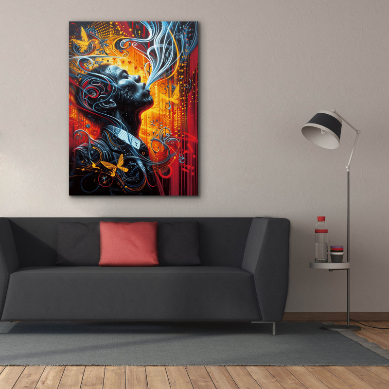"Epic Graffiti" Jazz June "par r3darch0n, art mural sur toile, H 54 po x l 40 po x P 1,5 po