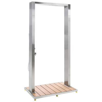 SURAMA 217 cm H Stainless Steel and Brass Free Standing and Duckboard