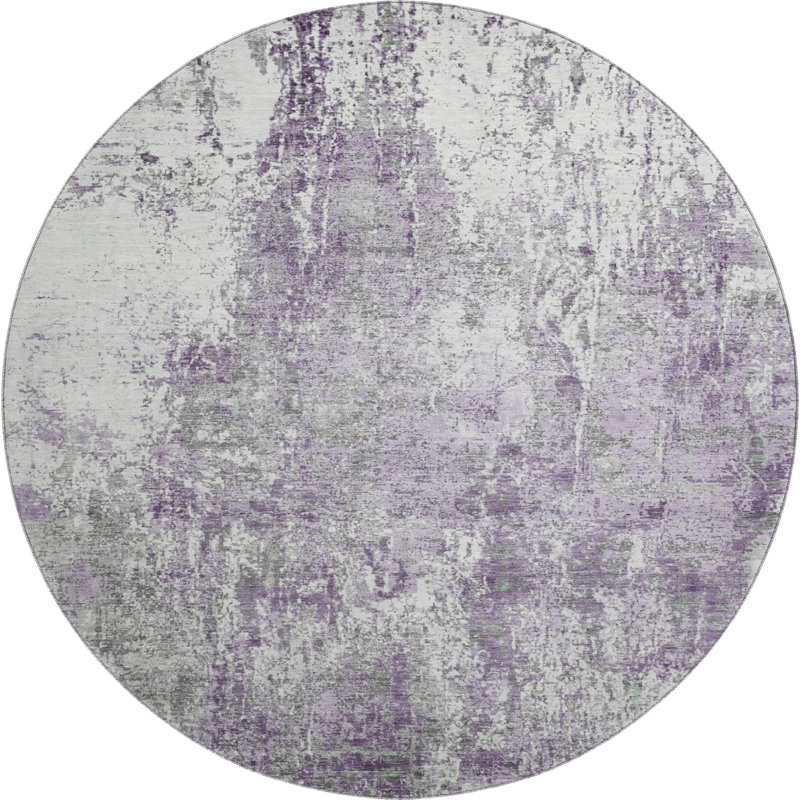 Tapis moderne lavable à la machine Premium AMF1765, Rond 8 pi