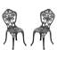 Chaises de patio en aluminium moulé (lot de 2), noires, motifs raffinés, résistants, coussin antidérapant, dossier et assise confortables. Chaises de salle à manger (lot de 2), design élaboré, peinture, repose-pieds.