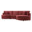 Modern Chenille Sofas With Curved Red Design For Home Living
