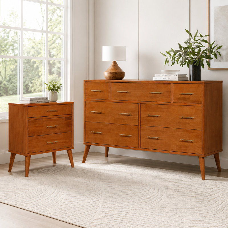 Imre 2 Piece Solid Wood Bedroom Set