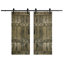 Porte de grange coulissante double en bois de pin avec trousse de quincaillerie Castle Series-82520896-60983666
