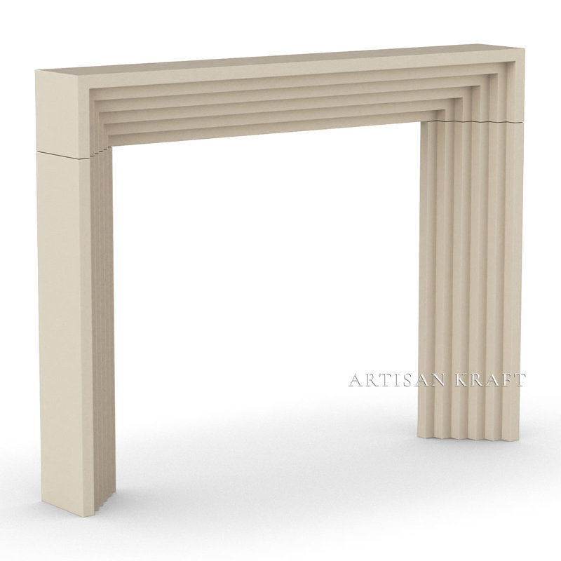Deco Cast Stone Fireplace Surround, Earth, 10" x 72" x 54"