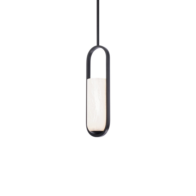 Rollins 1 - Light Single Cylinder LED Pendant, Black