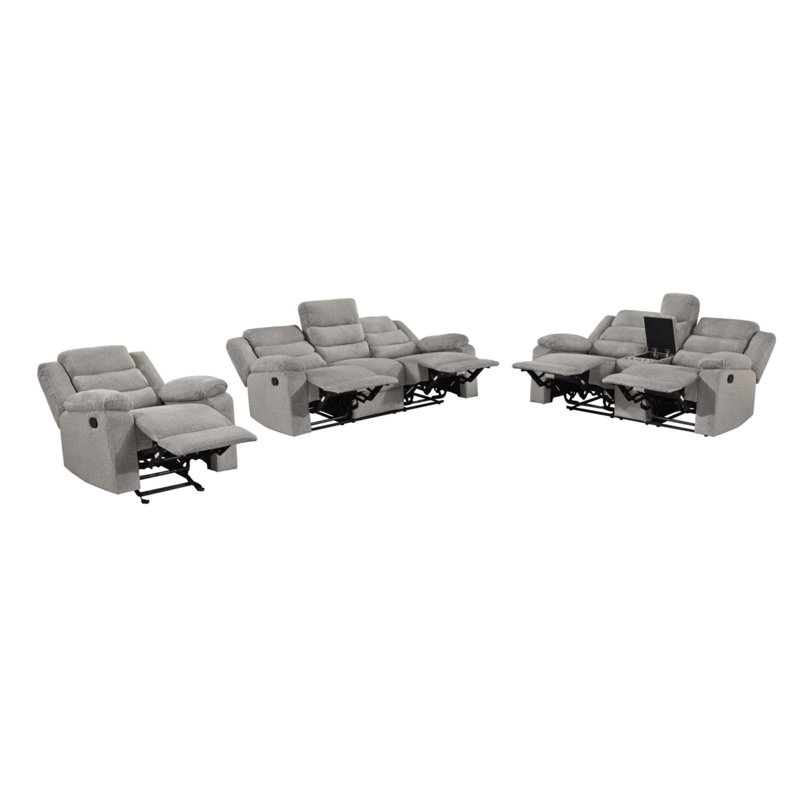 Ensemble de salon configurable, Polyester/Chenille, Brown Gray