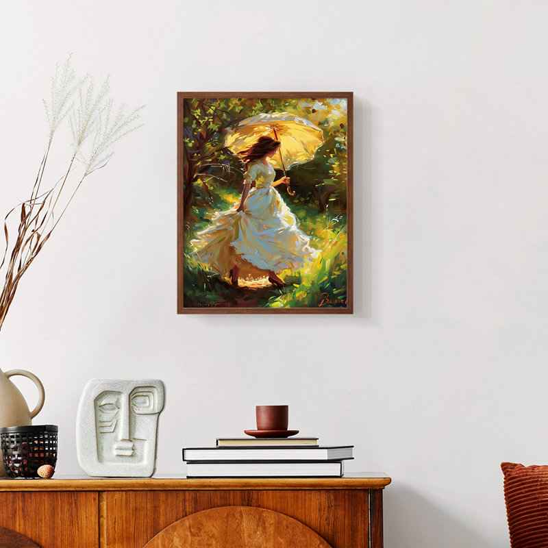 WOMEN-CCXCIX - Reproduction d'art encadrée de qualité supérieure - prête à être accrochée, H 14 po x l 11 po, Noyer