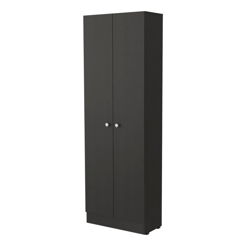 Virginia Double Door Storage Cabinet, Five Shelves, Black