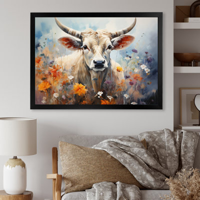 Vache harmonie florale II - imprimé