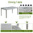 Wooden Dining Rectangular Table With Bench, Kitchen Table With Bench  Small Space,  Person Dining Table, Grey-1325616486