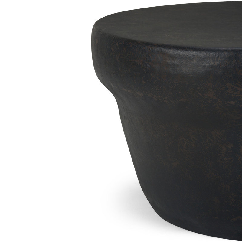 18" Bronze Metal Round Drum End Table