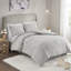 Édredon en chenille. Gris chaud / blanc. Très grand / très grand. . Comprend 1 et 2 taies décoratives. Décoration de chambre à coucher. Rembourrage en coton très facile à nettoyer. Chambre à coucher. Et vapeur-121161878-121161877