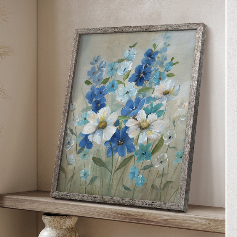 «Blue Garden II», reproduction encadrée - bois massif 47050, H 11 po x l 9 po