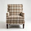 Chaise d'appoint vintage avec garniture cloutée, fauteuil classique avec pieds en bois massif