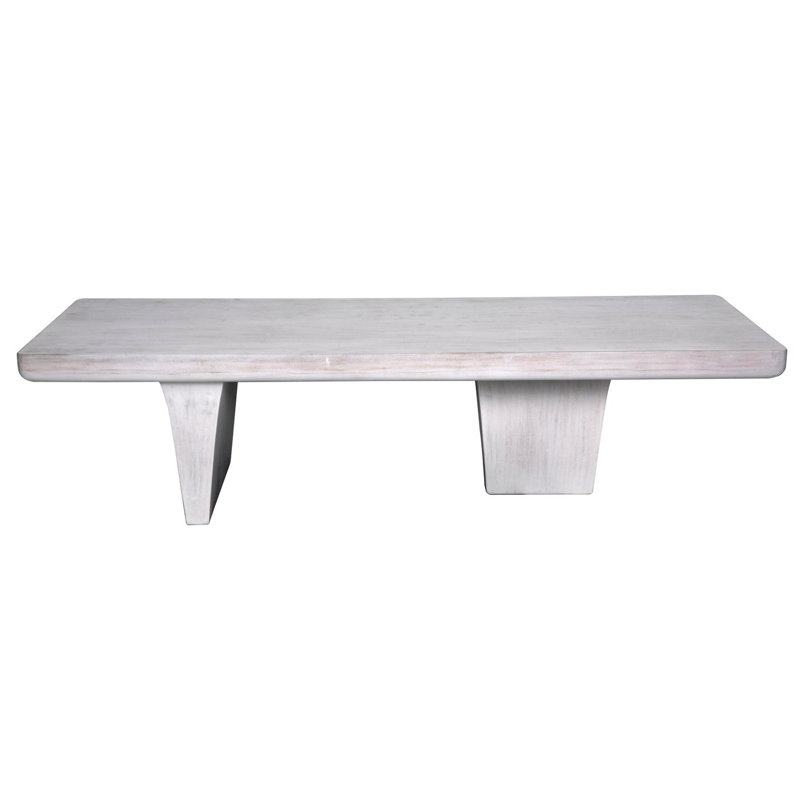 Ward Solid Wood Coffee Table, 17" H x 68" L x 28" W, White Wash