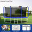 Trampoline 12FT avec panier de basketball, trampoline d'extérieur renforcé de type ASTM avec filet d'enclos