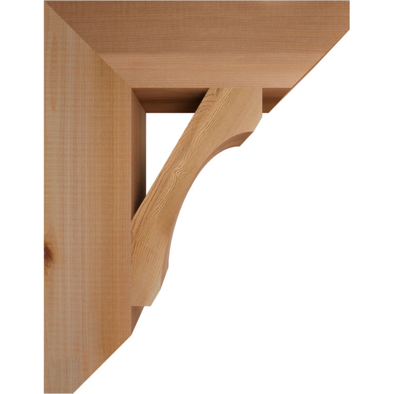 Wood Bracket/Corbel, Western Red Cedar (Smooth), 18" H x 3.5" W x 14" D