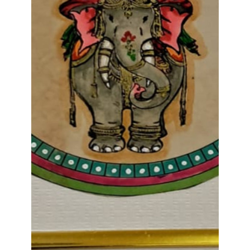 Peinture d'Indra Dev | Couleurs naturelles sur papier | Par Babita