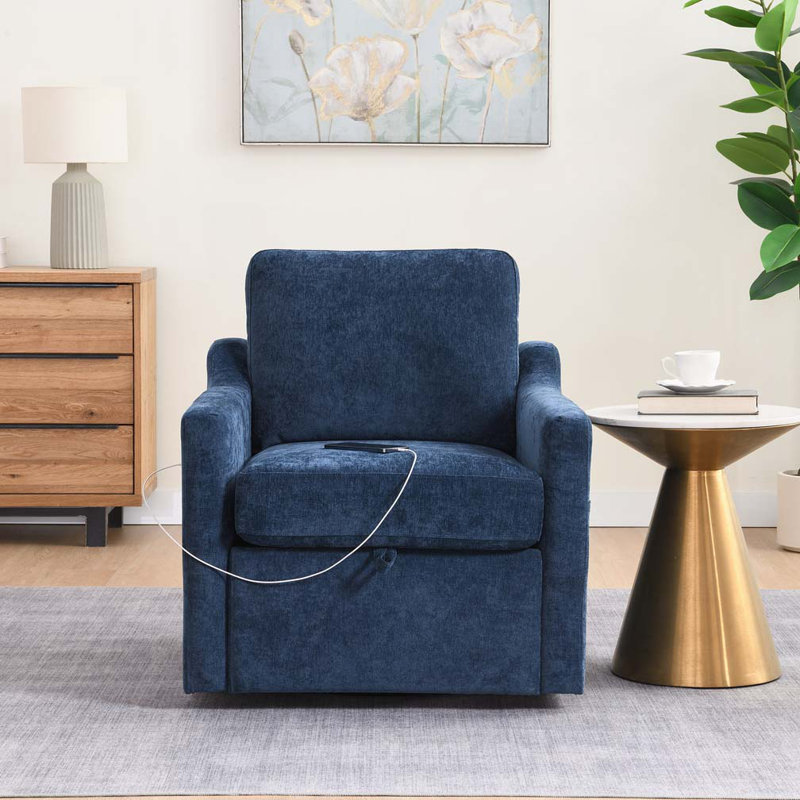 Fauteuil demi-tonneau en chenille, Marine