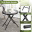 Table d'appoint ronde 18 po avec plateau en verre trempé noir 18 po 