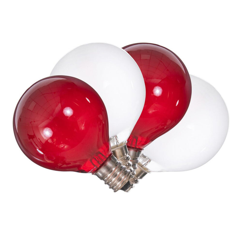 18Lt Red/White LED Glass G40-E12 Filament End-Connecting Set