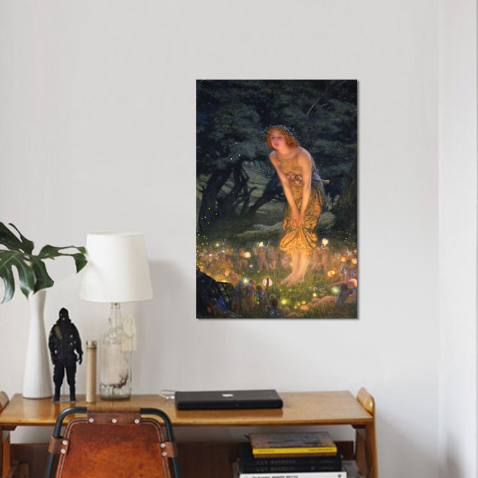 «Midsummer's Eve» par Edward Robert Hughes - reproduction d'art sur toile tendue, H 40 po x l 26 po x P 1,5 po, Toile tendue