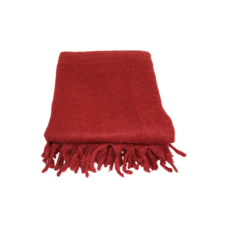 Hidalgo 100% Wool Throw, Red, 2.8