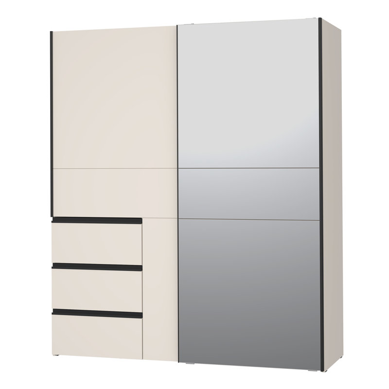 Kavalli 2 Sliding Wardrobe, Cashmere (Beige)