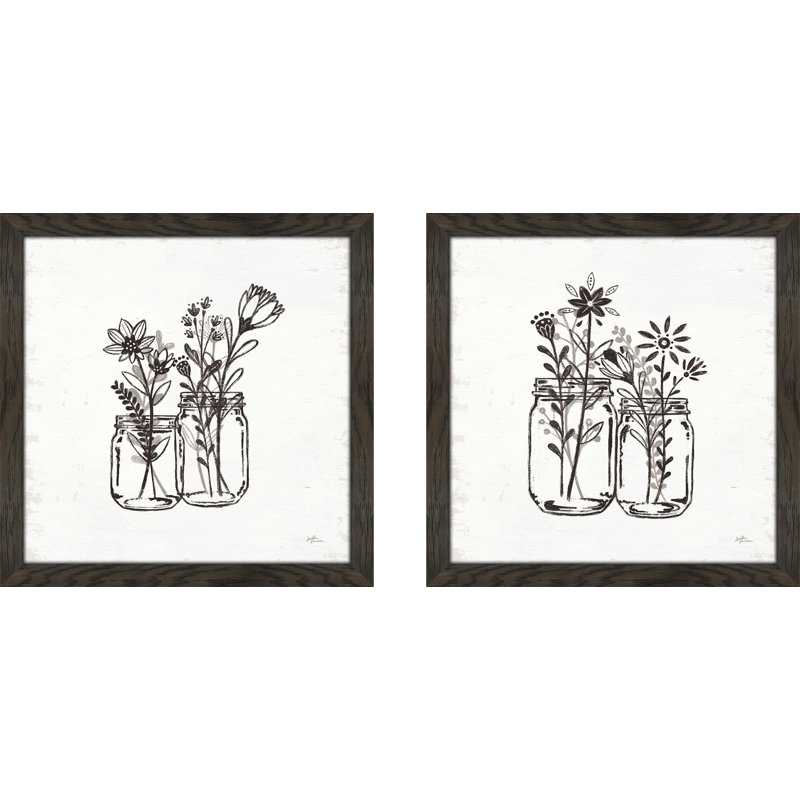 Our Nest III - Ensemble de 2 reproductions de dessins encadrés sur papier, H 16,5 po x l 16,5 po, Pas de tapis
