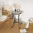 Patio Side Table with Shelf,Brown+Black-952261869
