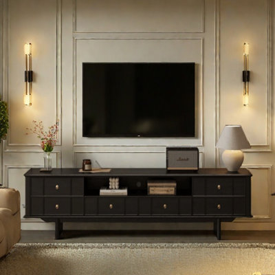 French retro design solid wood TV cabinet