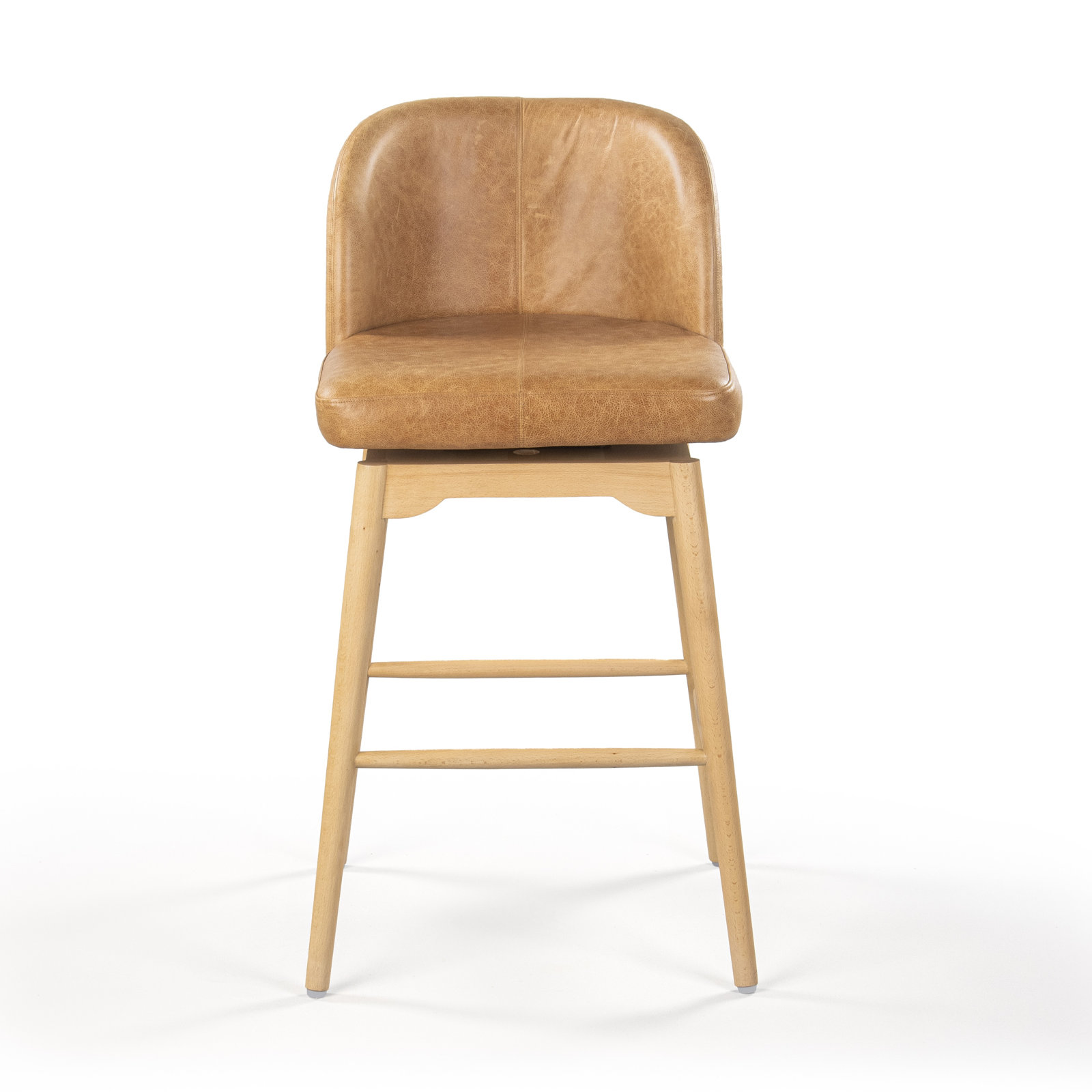 Noren Genuine Leather Swivel Counter Stool
