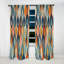 Orange et bleu Botanical Symphony III - Rideau abstrait occultant moderne - 1 panneau-107809029