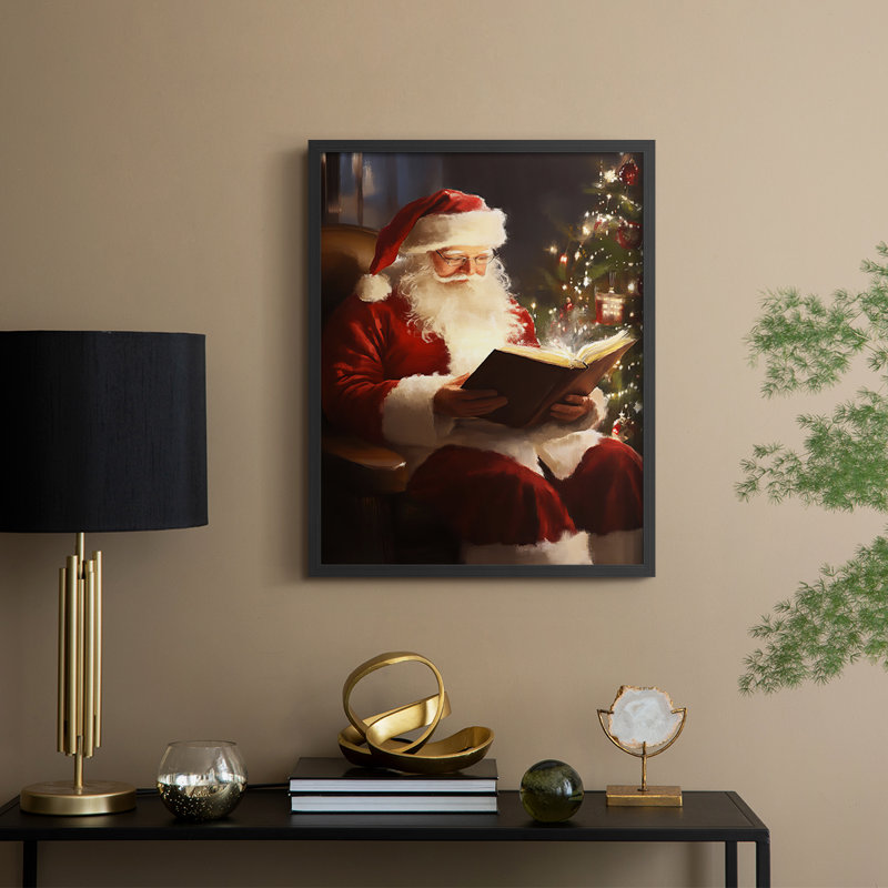 «Christmas Holiday Art», série 2-XXVI, reproduction encadrée - bois massif, Noir, noir, noir, noir, H 15 po x l 12 po