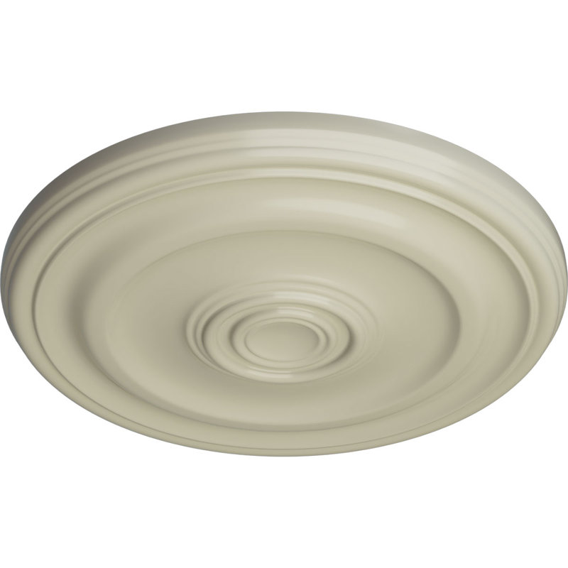 Médaillon de plafond Endurathane Devon, DO 15 3/4 po x P 1 1/2 po (convient aux auvents jusqu'à 3 5/8 po), finition jaune clair peinte à la main