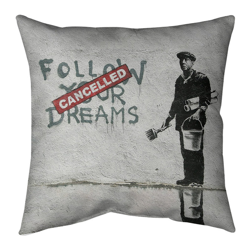Reversible Throw Pillow, 14" x 14", Spun Polyester