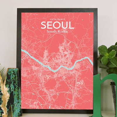 Seoul City Map - No Frame Print