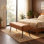 Hall d'entrée et banc de chambre à coucher - Repose-pieds moderne de style Mid-Century avec cuir synthétique cousu et pieds en acier, siège de salon, peut supporter 660 lb, brun caramel