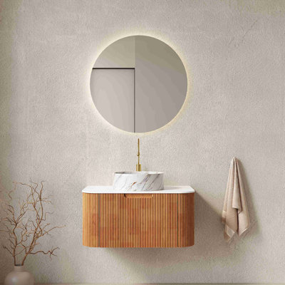 Meuble-lavabo de salle de bain mural 30 po avec lavabo, lavabo mural 30 po