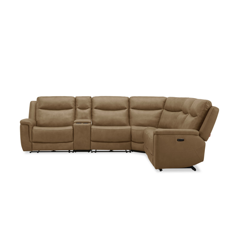 Canapé modulaire Alexander en cuir noyer cendré