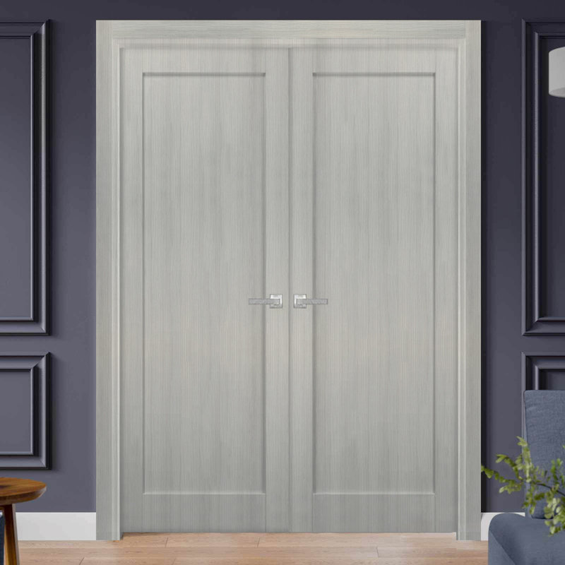 Portes françaises à double panneau avec quincaillerie | Quadro 4111 | Bordures à panneaux | Porte de salle de bain intérieure et robuste