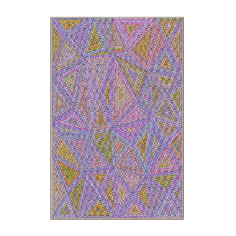 Tapis décoratif rose géométrique Schoenfeld, Rectangle 5 pi x 7 pi