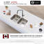 Évier de cuisine à double cuve 50/50, encastré ou sous plan, en acier inoxydable brossé, calibre 18, 31,25 po x 18 po-94128989-94128988