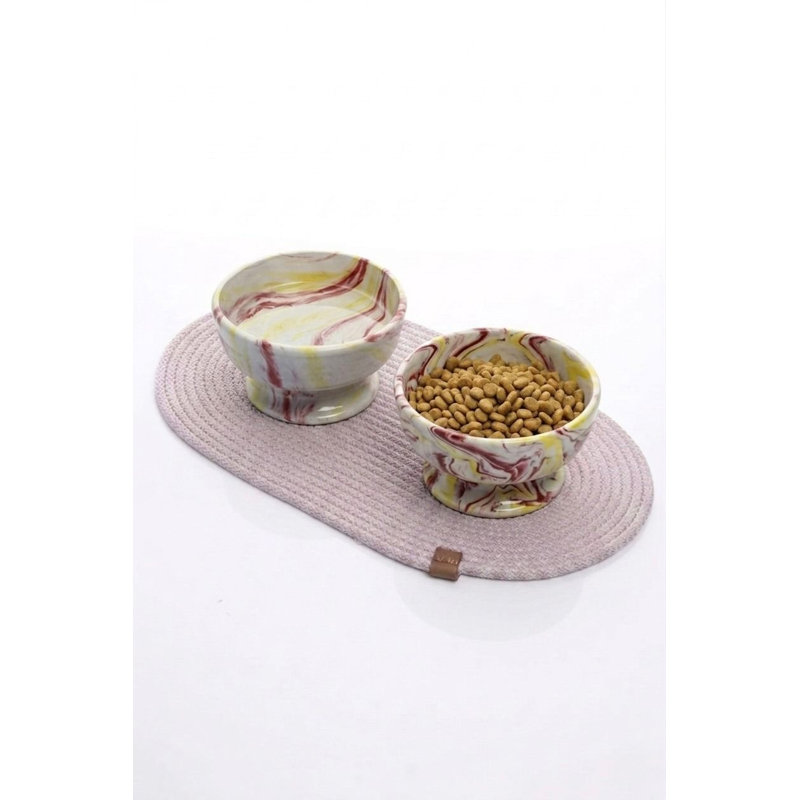 Bol pour nourriture pour animaux, Jaune/rouge